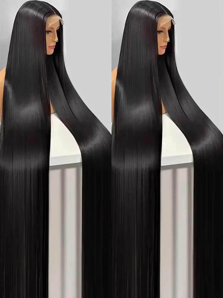200% Glueless Wigs Ready To Wear Preplucked Hairline Black Bone Straight Wig Human Hair High Density Pre Cut 13x6 Hd Lace Closure Wigs For Women