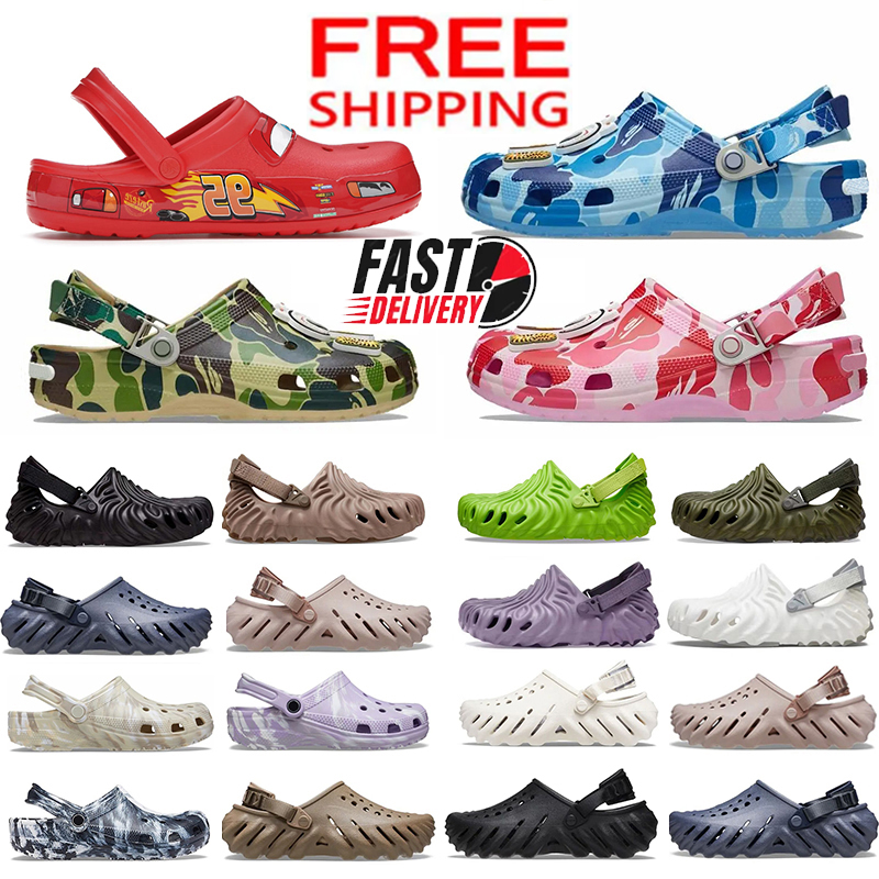 Free Shipping Designer Sandals Men Women Slippers Echo Clog Slides Summer Beach Indoor Outdoor Waterproof Flat Platform Scuffs Mule Loafers Sliders Casual shoes