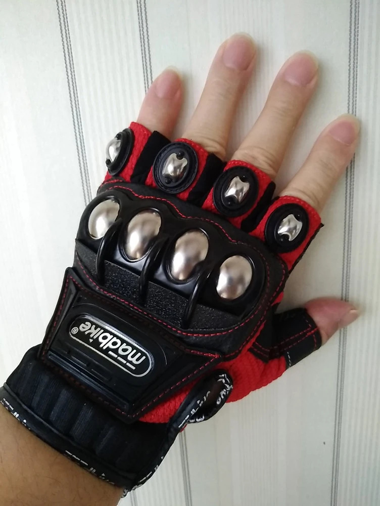 Tactical Gloves Steel Safety Outdoor Cycling Equipment Brass Knuckle Motorcycle Powersports Racing Bicycle Self Defence For Man 250901