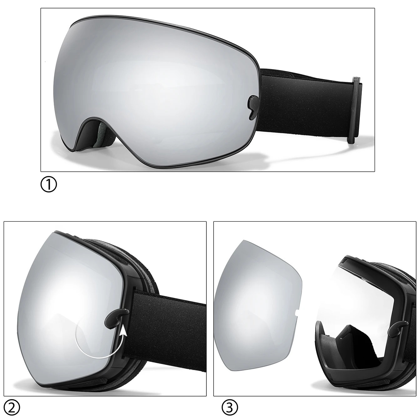 Winter Outdoor SKI Goggles Men And Women Teen Free Optical Frame and Bag UV400 AntiFog Snowboard Eyewear Charistmas Gifts 250920