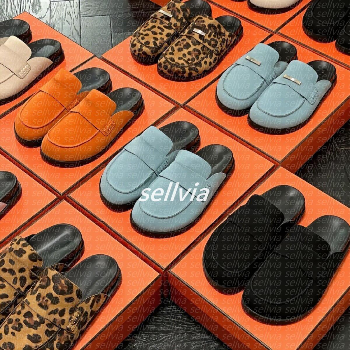 Designer Shoe Mule GO Slippers Suede Loafers for Summer Women Men Suede Leather Sandals Slip On Black Brown Beige Clogs Noir Comfortable Stylish Shoes scuffs 35-45