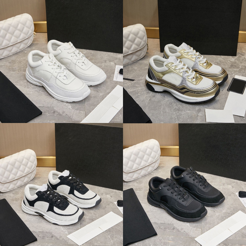 Designer sneakers Luxury Shoes Women Men Casual Shoes Sneaker Low Trainers Fashion Black White Genuine Leather Platform Sneaker shoes CC Size 35-42