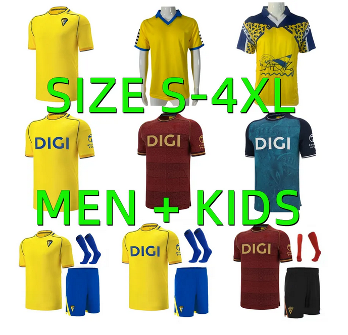 25 26 Cadiz soccer jerseys Retro 1983 1991 1992 J.ONTIVEROS CHRIS RAMOS R.SOBRINO ROGER MS. Football Shirts OCAMPO CARLOS FDEZ MWEPU R.ALCARAZ 83 84 91 92 Men KIDS Uniforms