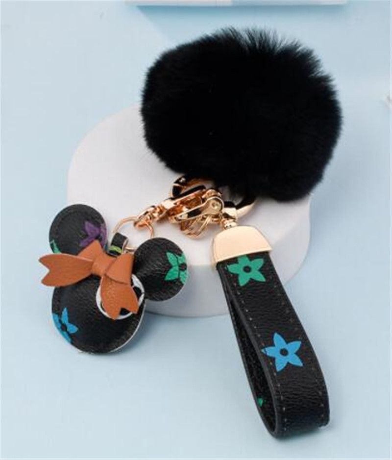Designer keychain Mouse Diamond chain Luxury Car key chains bag charm Favor wer Pendant Jewelry Keyring Fashion PU