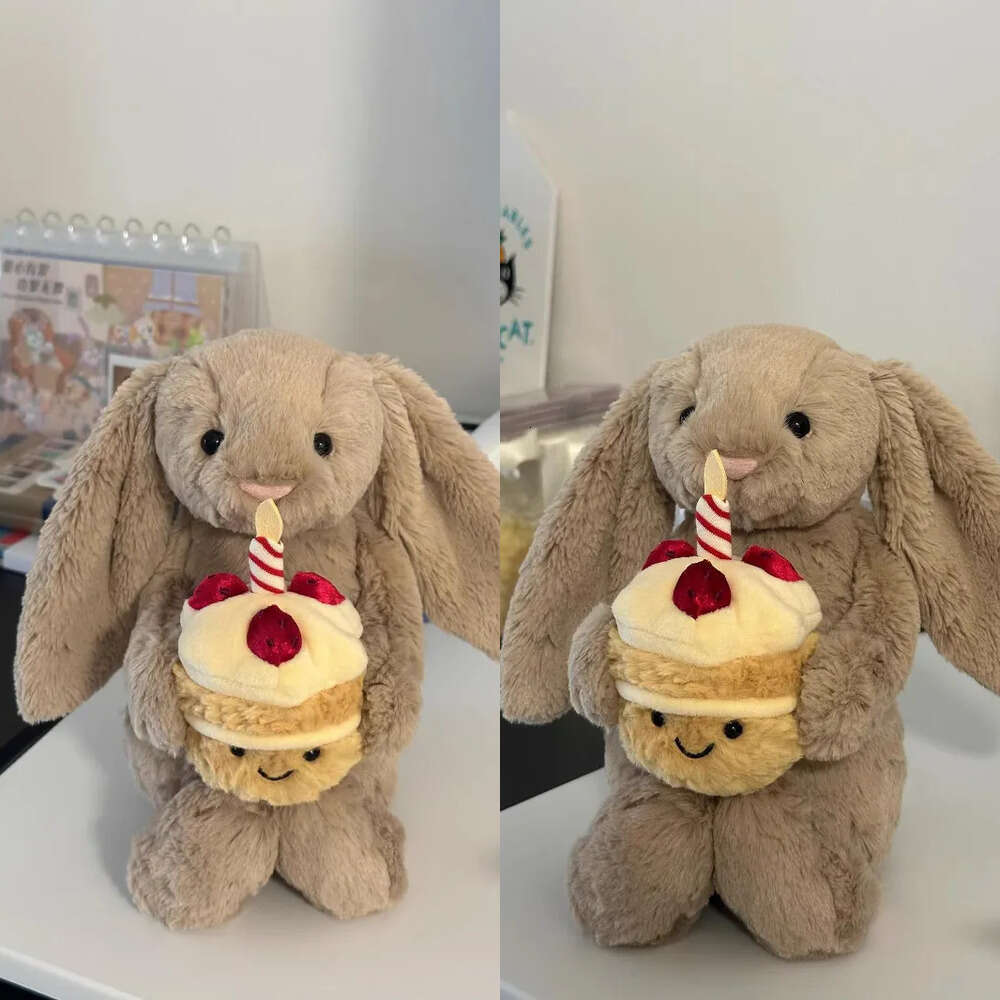 Dolls jelly cat 2025 New Hing Bonnie Toy Birthday Cake Plush Shy Rabbit Cute Soothing Doll