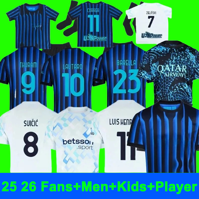 25 26 LAUTARO BARELLA maglia inters Mlians soccer jersey special EROSSI INTERS THURAM DIMARCO DE VRIJ football shirt men kids kits Player Fans version adult uniform