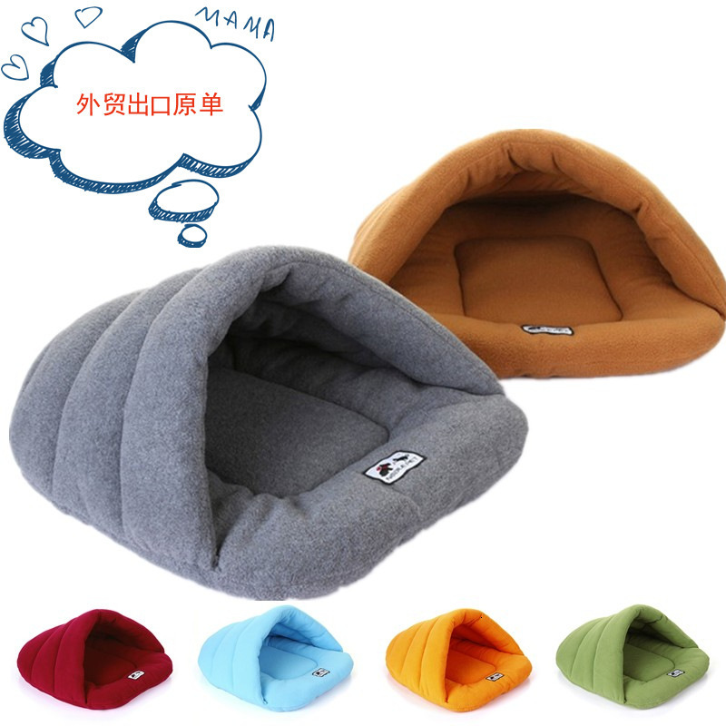 Bed Small Dog Puppy Kennel Sofa Warm Nest Polar Fleece Material House Cat Sleeping Bag Washable Pet Mat 240803