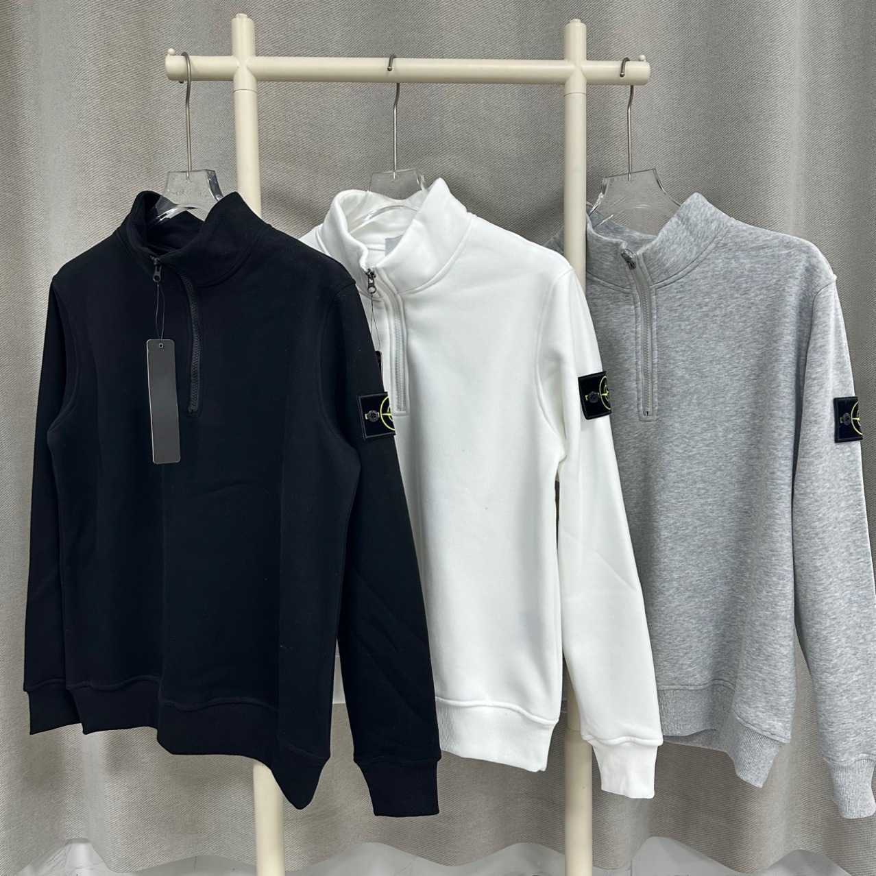 2025 Spring New Stone HalfZip Functional Classic High Street Fashion Simple Versatile Pullover Casual Sweatshirt S25829