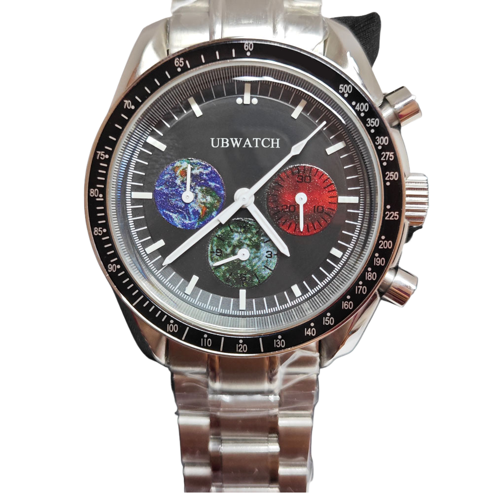 40MM O1 Automatic Hardlex Glass Colorful Sub-dials Mens Watches Outstanding Texture Stainless Steel Wristwatches