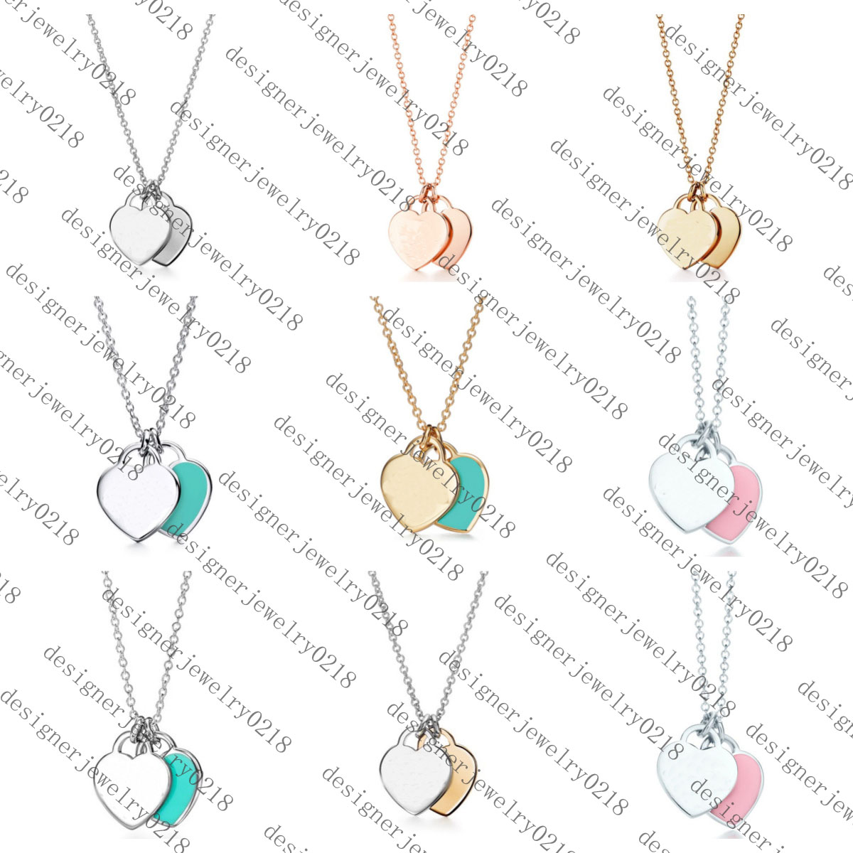 Necklaces designer necklaces luxury jewelry heart plated designer jewelry women rose gold metal chain letter pendant charm necklace love Christmas Day gift good