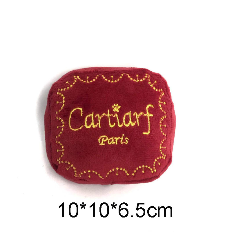 Luxury Pet Dog Watch Toys Durable Plush Wine Bottle Squeaky Toys For Dog Gift Plush Perfume Dog Toys With Squeaky