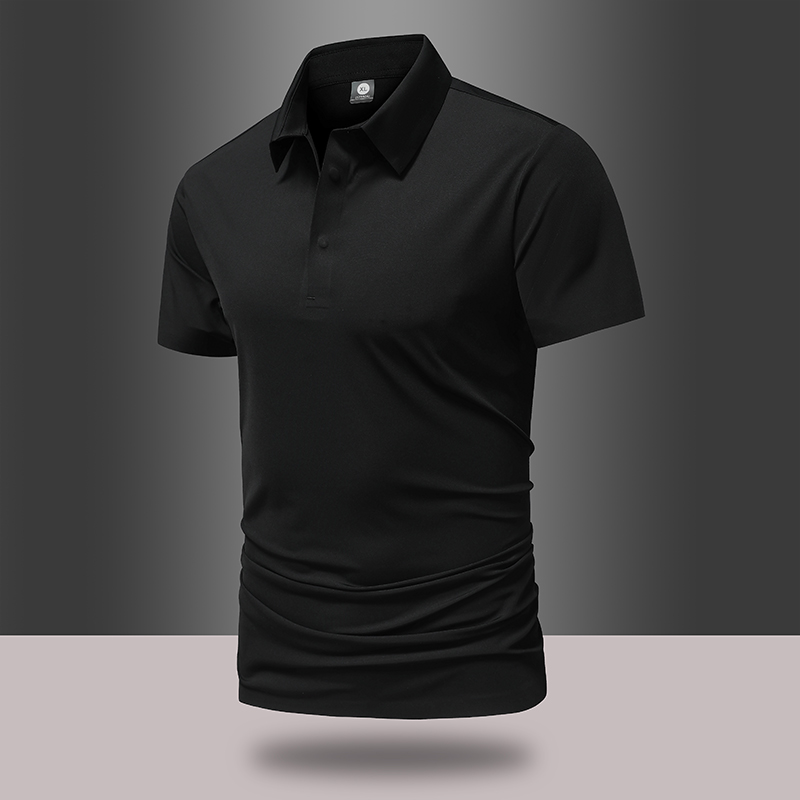 fashionable ice silk couple polo shirt sweat wicking stain resistant breathable for summer