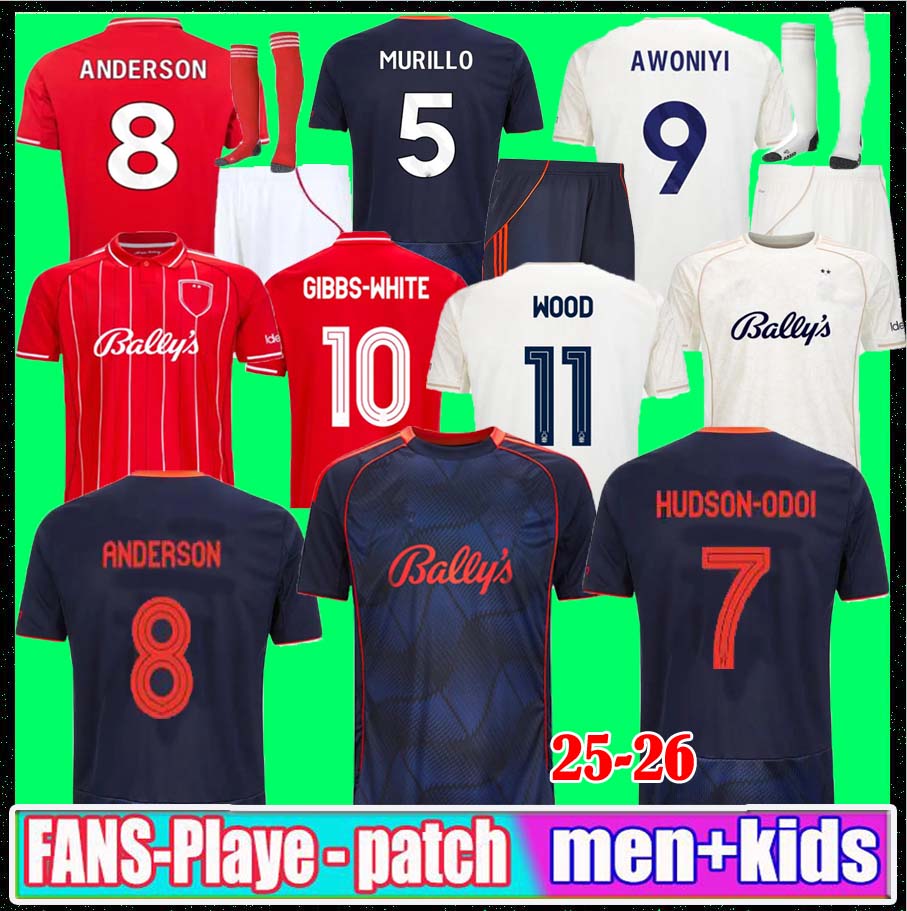 16- 4XL 25 26 NottinghamS home Soccer JerseyS Forest 2025 2026 Elanga Hudson-Odoi AWONIYI Yates WOOD JOTA away 3RD football shirts men kids kit