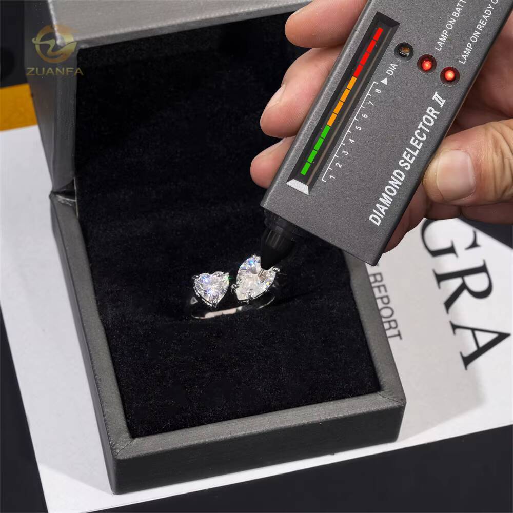 Women Fashion Jewelry VVS White Gold Plated 925 Dilver Moissanite Diamond Ring GRA Certificate Engagement Rings Heart Pear Cut