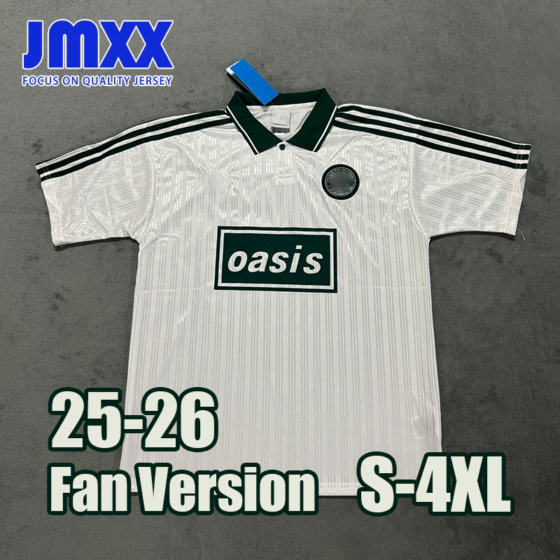 XXXL 4XL JMXX 25 26 Oasis Live 25 Soccer Jersey 25th Anniversary White Pre Match Special Mens Uniforms Jerseys Man Football Man Shirt 2025 2026 Fan Version