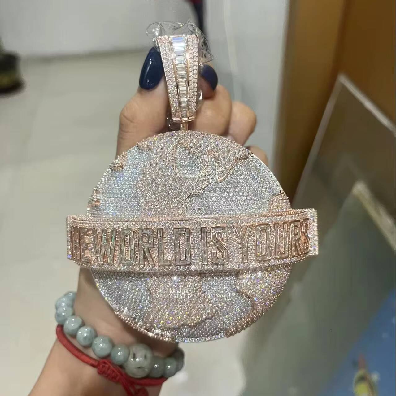 Customized Moissanite baguette Diamond Pendant with 18k Gold Plated for Hiphop Mens 925 Silver Charm Jewelry