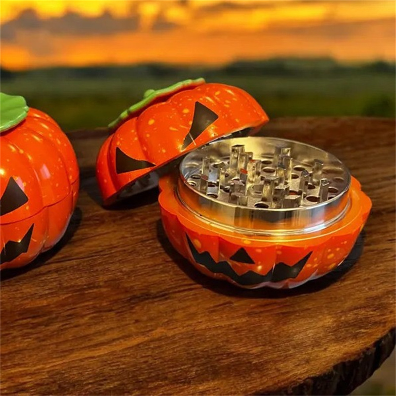 Pumpkin shaped Smoke Grinder Halloween Series Zinc Alloy Plastic Smoke Grinder for Dab Rig Bong Best Smoker Gift