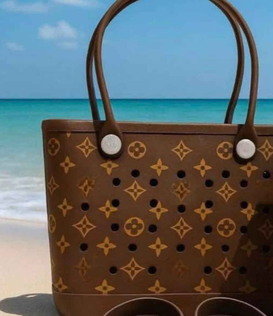 US Local warehouse Designer Shopping Bags Inspired Beach Tote Yellow White Baseball Style Luxury Tote Waterproof Luxury Eva Bag for Women