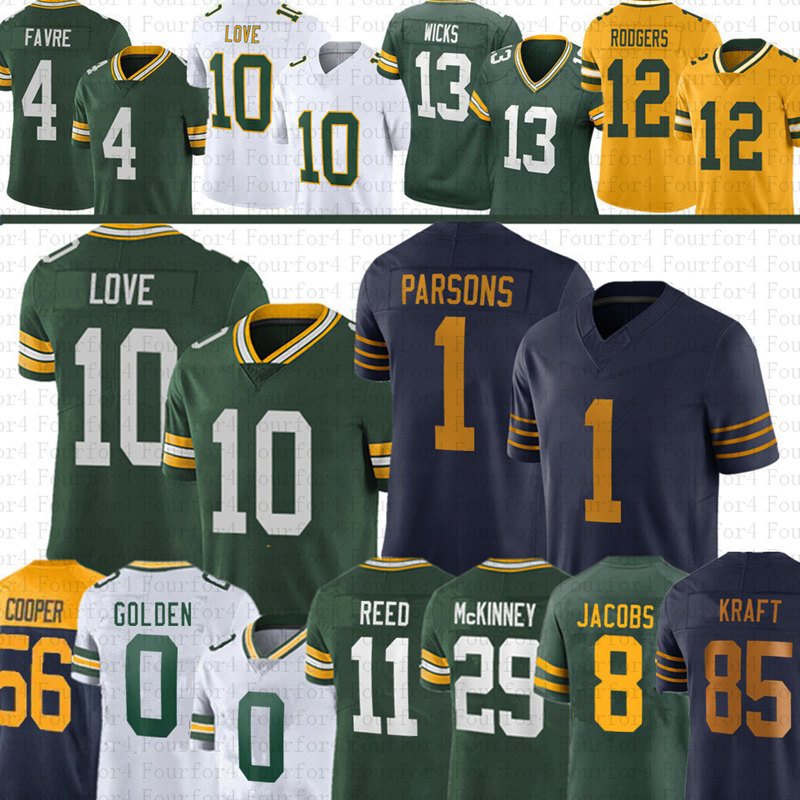 Micah Parsons Love Matthew Golden Football Jersey Josh Jacobs Tucker Kraft Xavier McKinney Jayden Reed Edgerrin Cooper Romeo Doubs Rashan Gary Evan Williams Melton