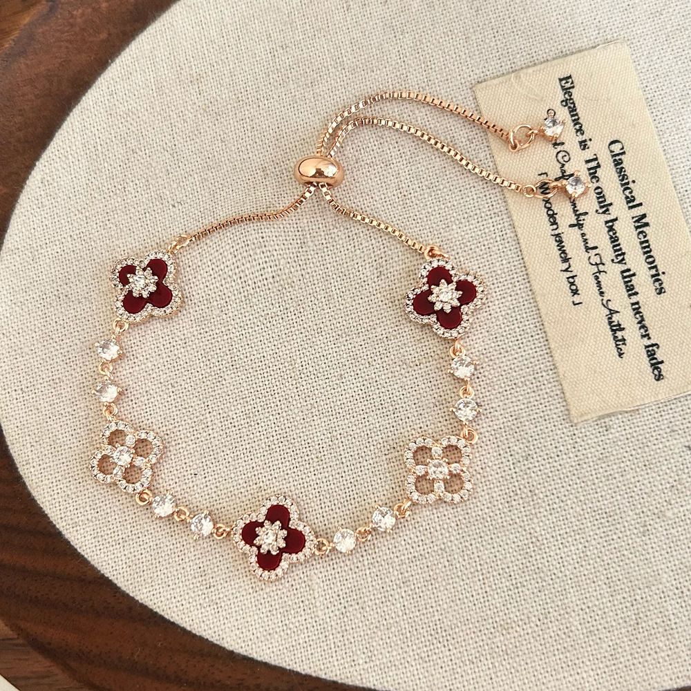 Light Fashionable Elegant High-end Four-leaf Flower Bracelet Daily Versatile Commuting Personalized Design Jewelry - view 4