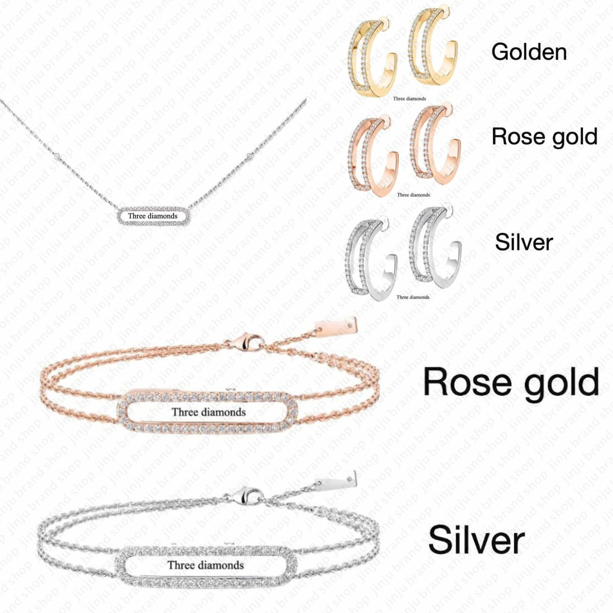 luxury necklace designer bracelet engagement ring hoop earrings Vintage jewelry set premium slidable diamond earrings fashion ring woman woman silver bracelet