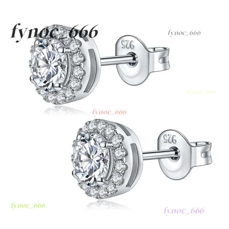 0.5ct 925 Sterling Silver round Moissanite Gemstone Earrings Elegant Stud Design for Women