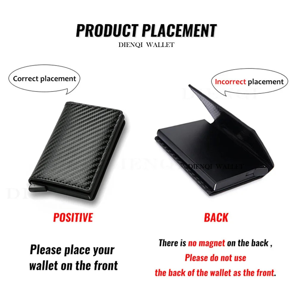 Anti Rfid Carbon Fiber ID Credit Card Holder Men Wallets Mini Automatic Pop up Bank Cardholder Case Minimalist Vallet Choice250901 - view 4