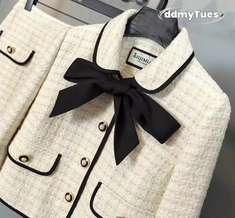 Two Piece Dress TWO PIECE OUTFIT Women Tweed Jacket And Skirt Set Long Sleeve Blazer For Dropshipp 230222 ddmythur ddmythur ddmythur ddmythur