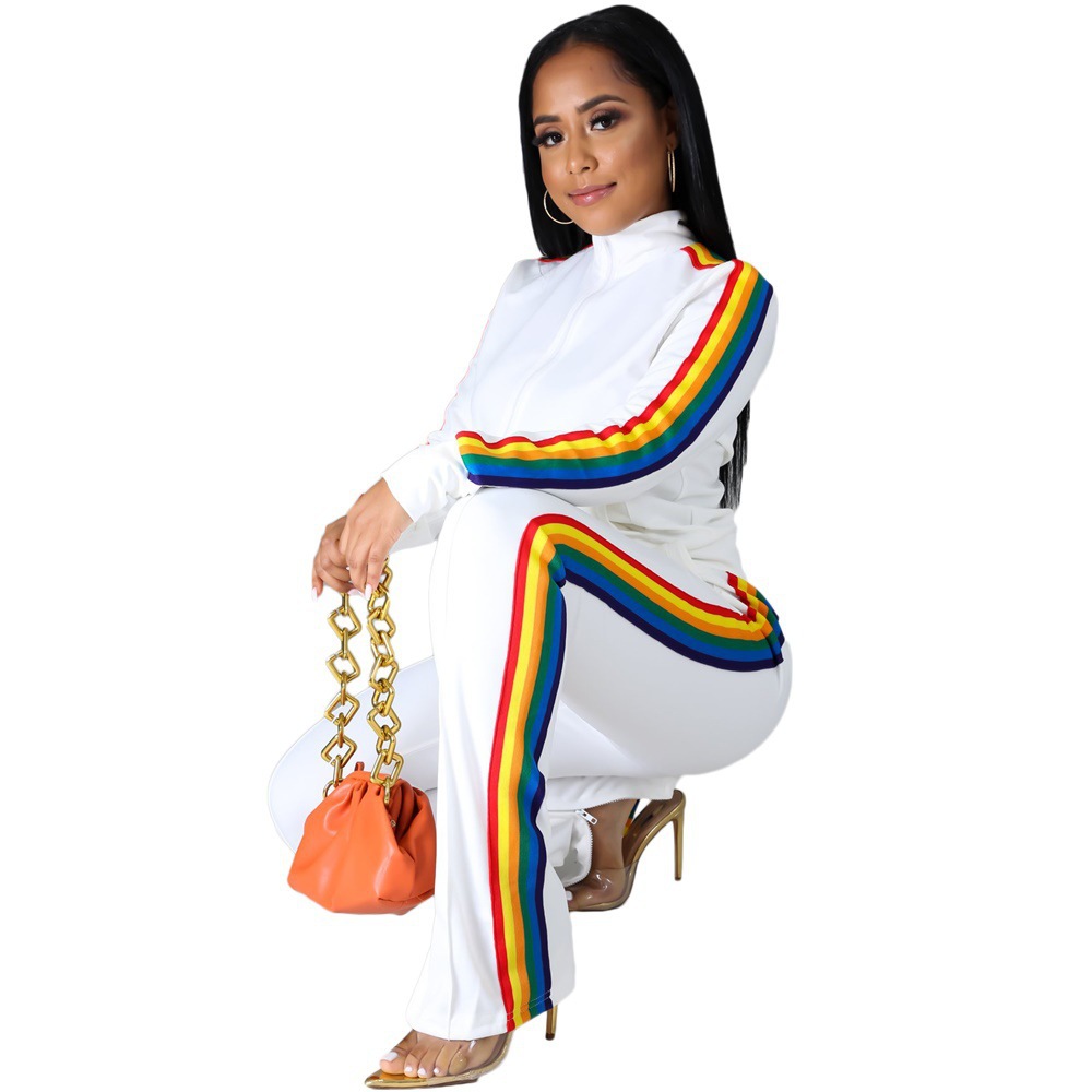 Designer Women Set Fashion Autumn Winter Casual Color Splicing Women Two Piece Set Women Outdoor Sports Two Piece Set