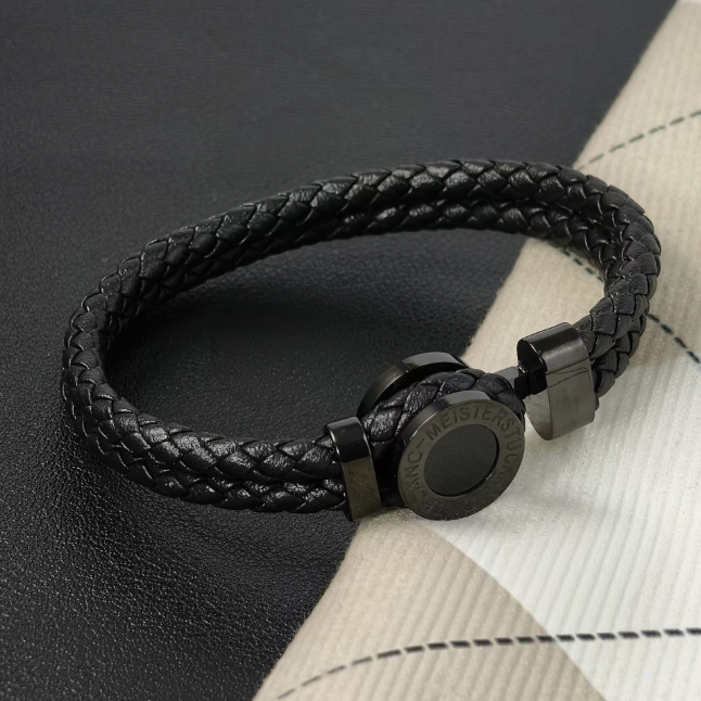 Designer Charm Bracelets MB Mans Bracelet Montblancs Black gold Leather Hand Rope Rope Wristband punk Bracelet Stylish Youth chains (size 21cm)