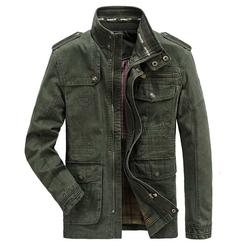Autumn Mens Military Jacket Casual Man Stand Collar Cotton Business Coats Men Multipocket Windbreaker Jackets Clothing 7XL250831 - view 3