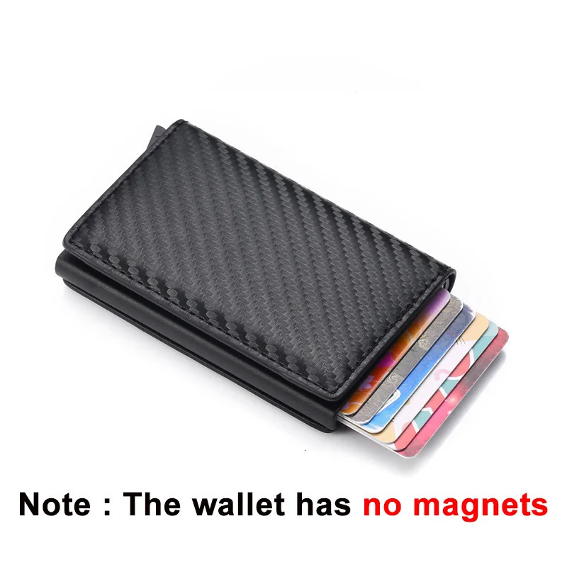 Anti Rfid Carbon Fiber ID Credit Card Holder Men Wallets Mini Automatic Pop up Bank Cardholder Case Minimalist Vallet Choice250901 - view 3