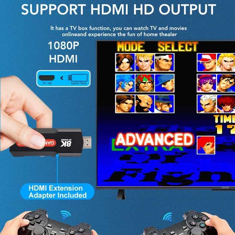64GB TV Stick X2 Game TV Box with 10000 HD 8K games 5G WiFi highdefinition retro video game console wireless simulator PK Q9 Stick D250901