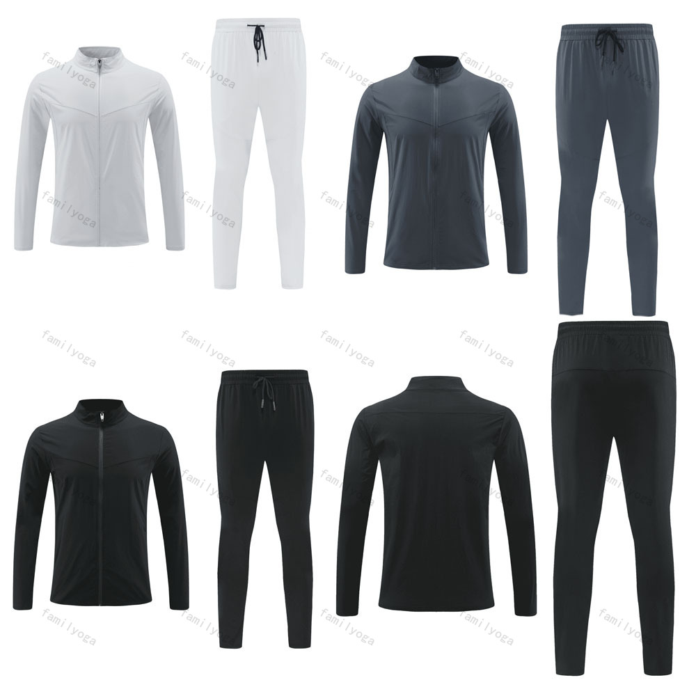 Men's new sports set zipper stand collar jacket outdoor mountaineering quick drying and windproof stylish and lightweight fitness training sportswear top