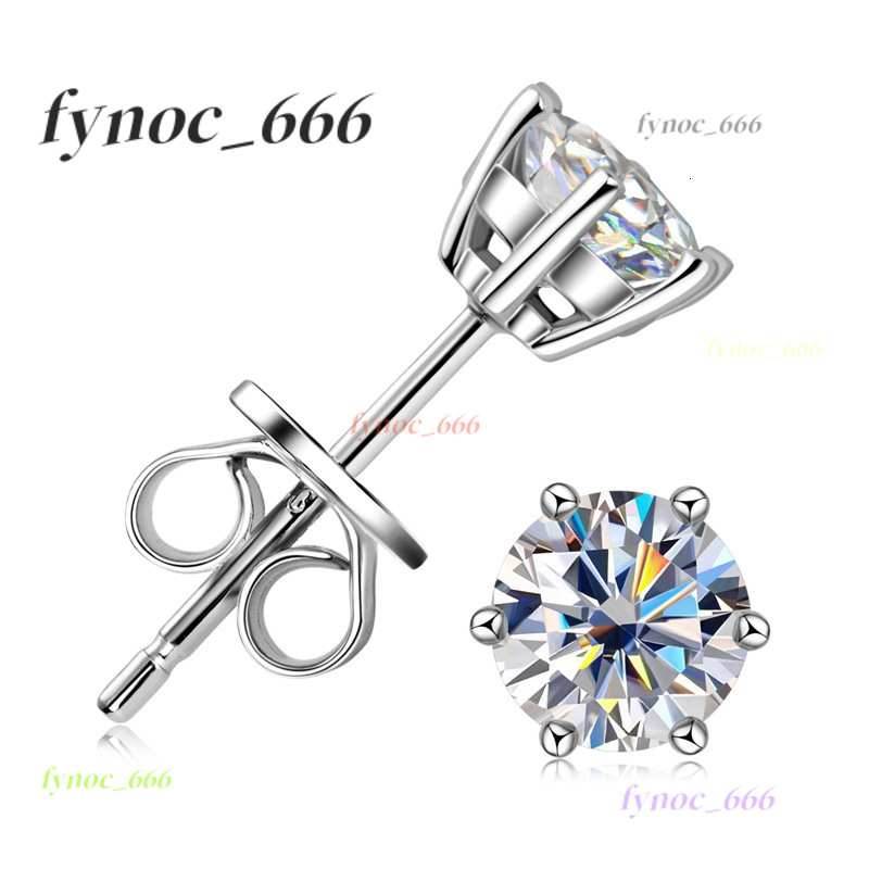 Classic 4 Prong Moissanite Stud Earrings 0.1ct-4ct White Gold 925 Sterling Silver VVS Diamond for Men and Women