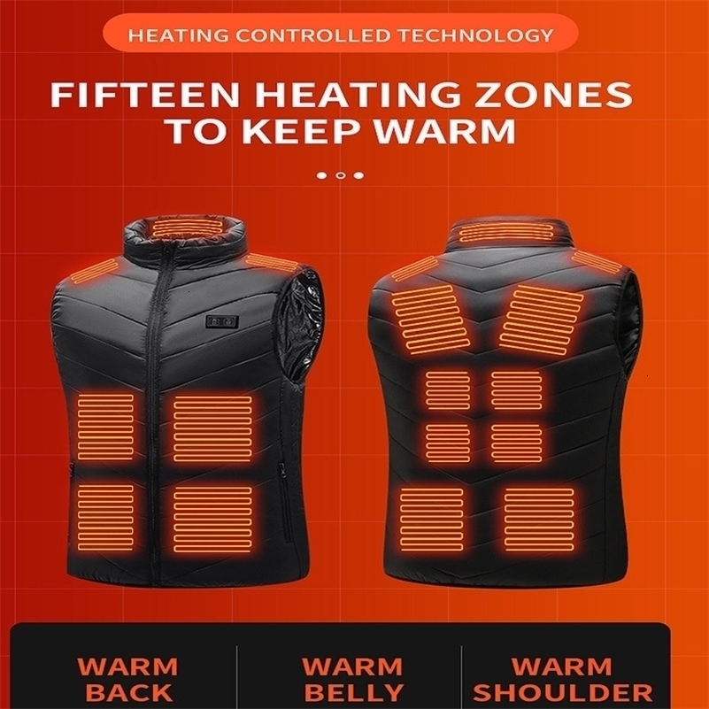 21 Heated Vest Zones Electric Heated Jackets Men Women Sportswear Heated Coat Graphene Heat Coat USB Heating Jacket For Camping 250829