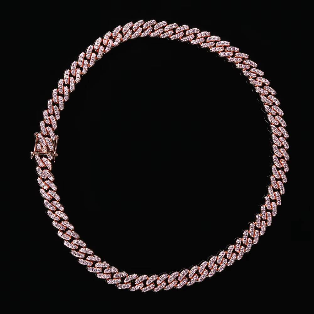 One Row Diamond Hiphop Jewelry 9MM Wide Multi Lengths Iced Out Bling Cuban Link Chain Necklace for Unisex