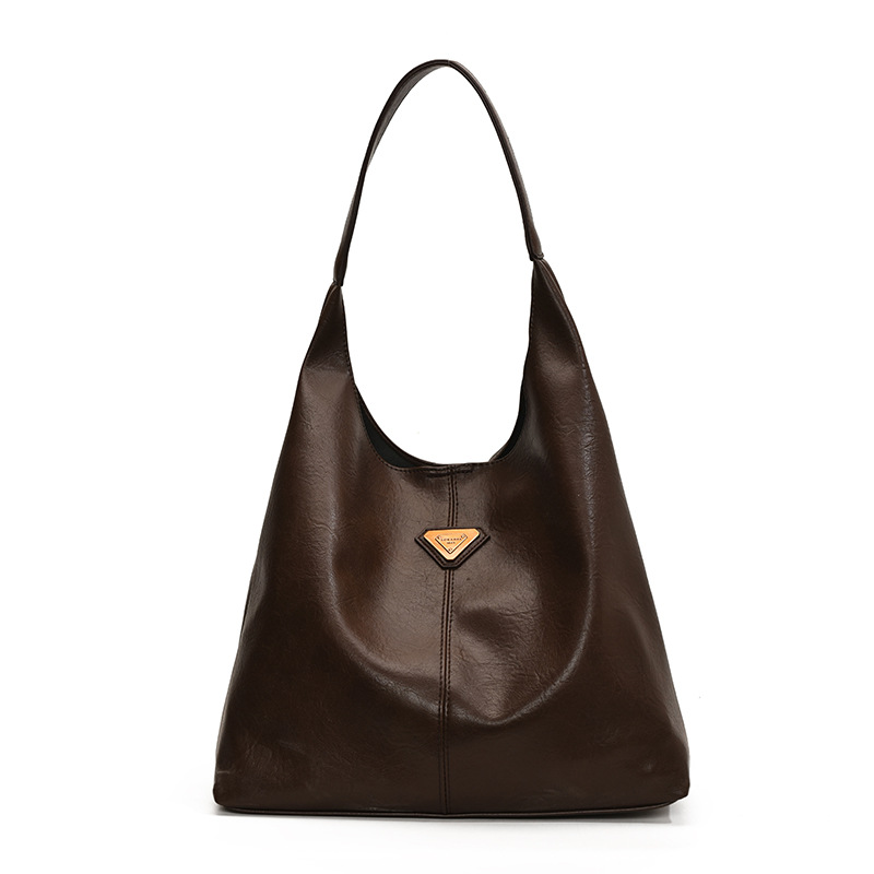 Free Shipping 2025 New Vintage Spacious Underarm Tote Bag for Women, Autumn Winter Minimalist Bucket Shoulder Bag