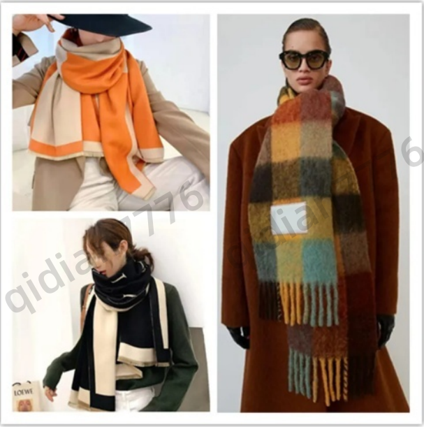 Designer Winter Scarf Pashmina For Warm Scarfs Winter Fashion Classic Women Designer Brand Cashmere Wrap Size 38*210cm scarf for women