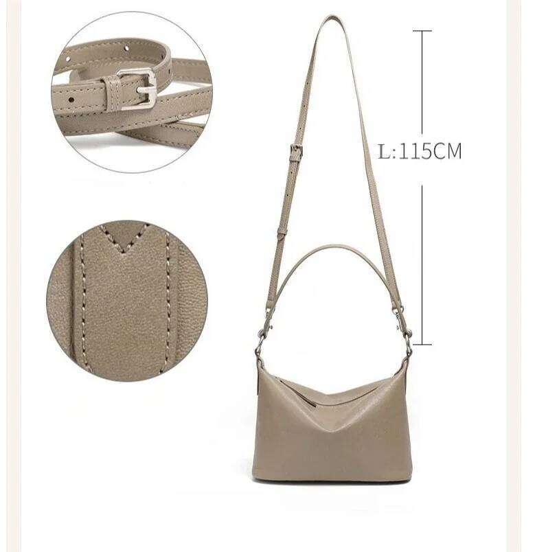 Ladies' 2025 Summer Vintage Veg-Tanned Cowhide Hobo Bag - Classic & Versatile Crossbody For Commuting Women's Shoulder Handbag