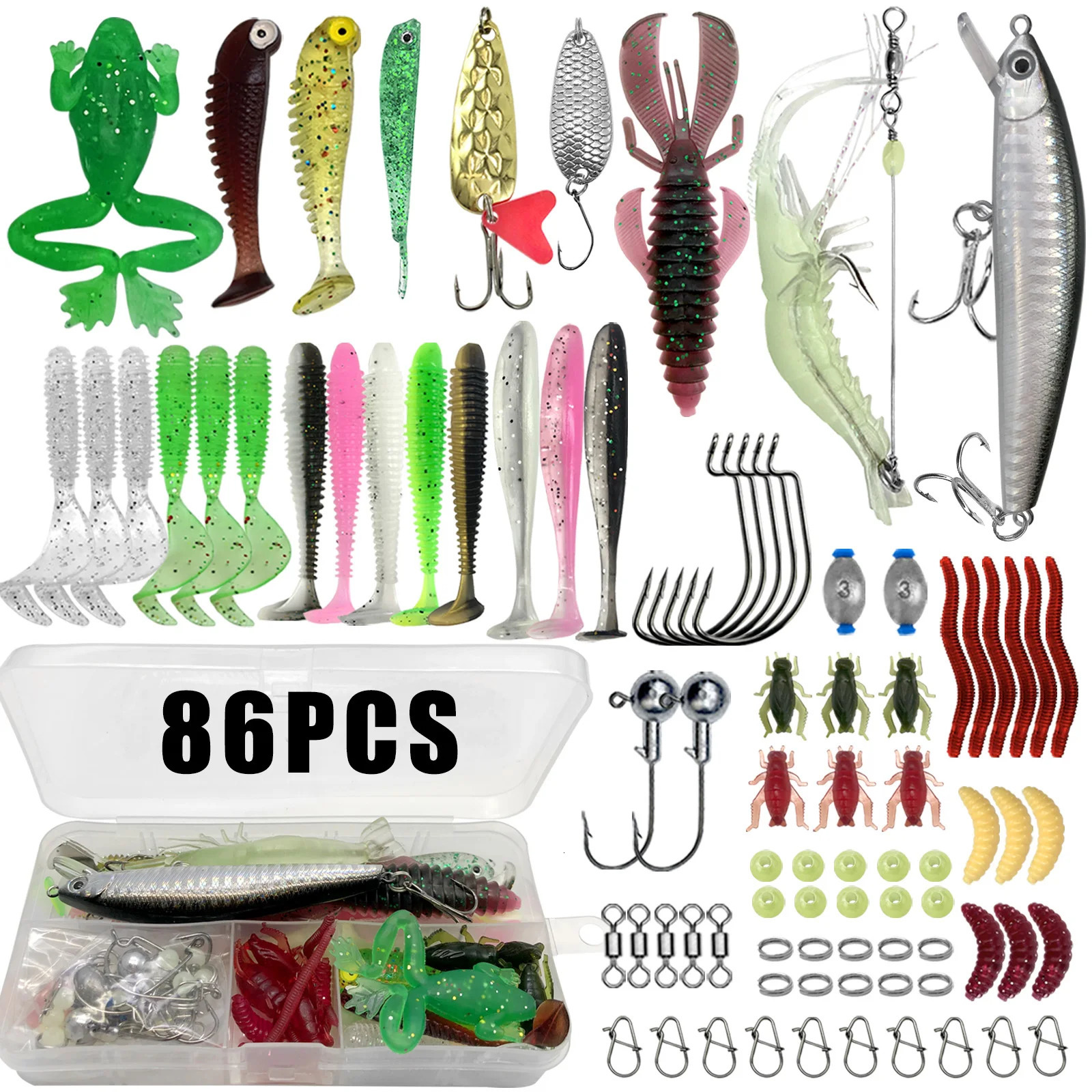 Fishing 8688136149366pcs Fishing Lure Kit For TroutPikeBass MultiLure Fishing Set Layered Tackle Pro Gear Tackle Box 250901