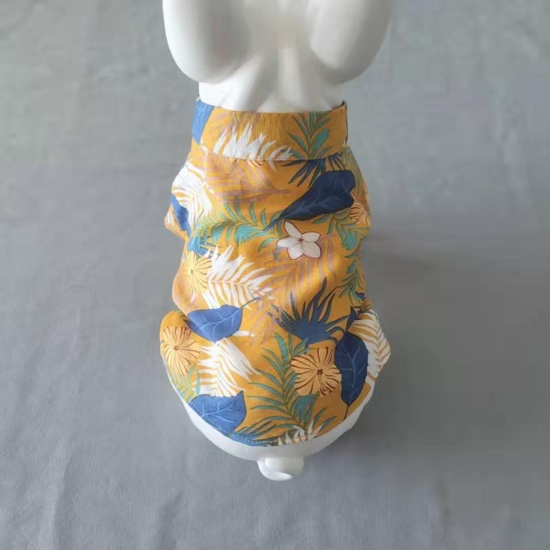 T1090 New dog clothes summer super cool beach shirt Pomeranian Bulldog Teddy Corgi Shiba Inu Golden Retriever