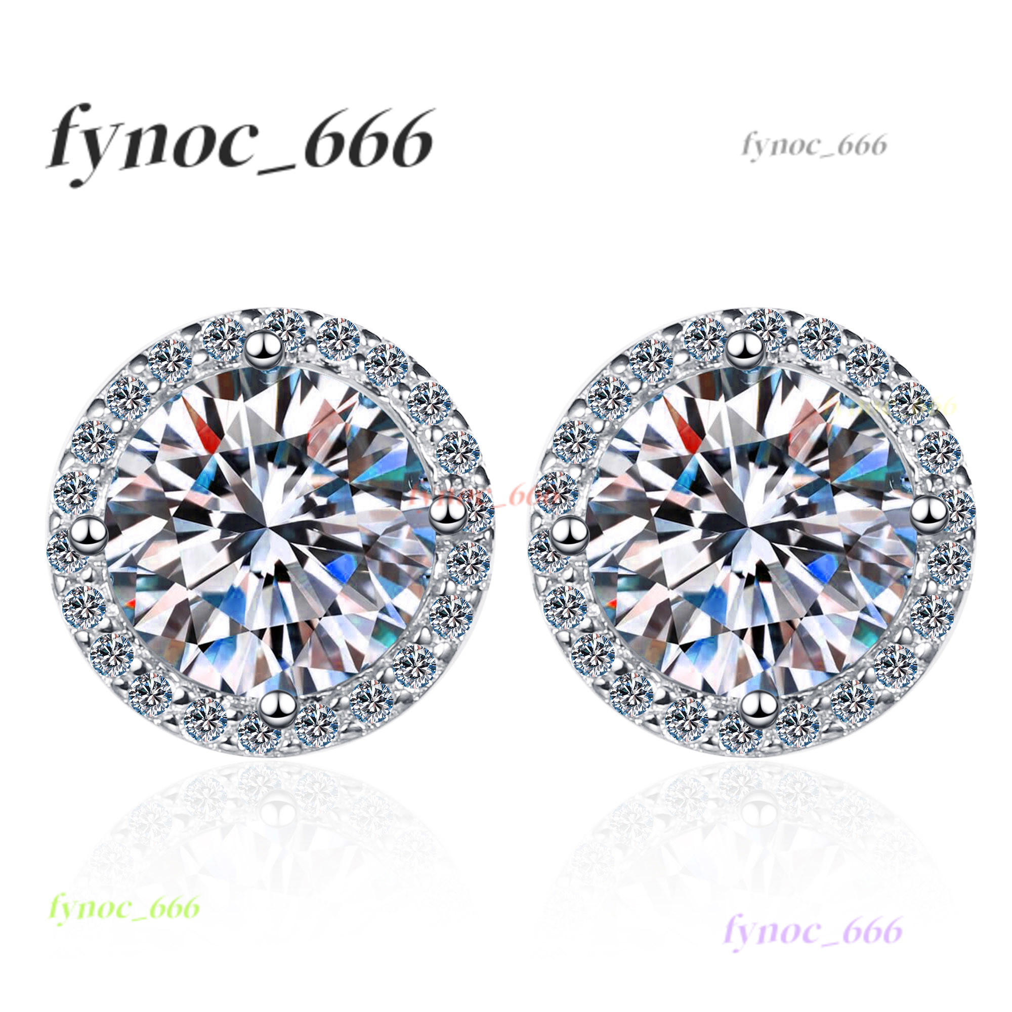 Wholesale Fashion 925 Sterling Silver Stud Earrings Fine Jewelry 1CT Moissanite Diamond Engagement Earrings