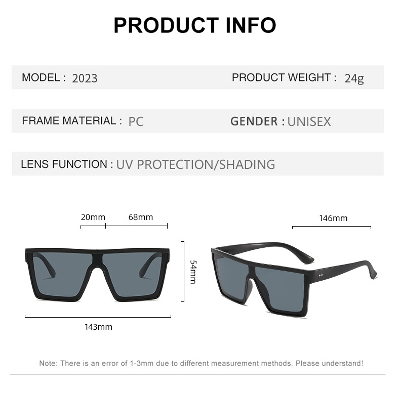 Unisex Street Trendy Frames Sunglasses, Trendy Casual Flat Top Sunglasses for Everyday Use, Fashion Styling Accessories for Outdoor Activities