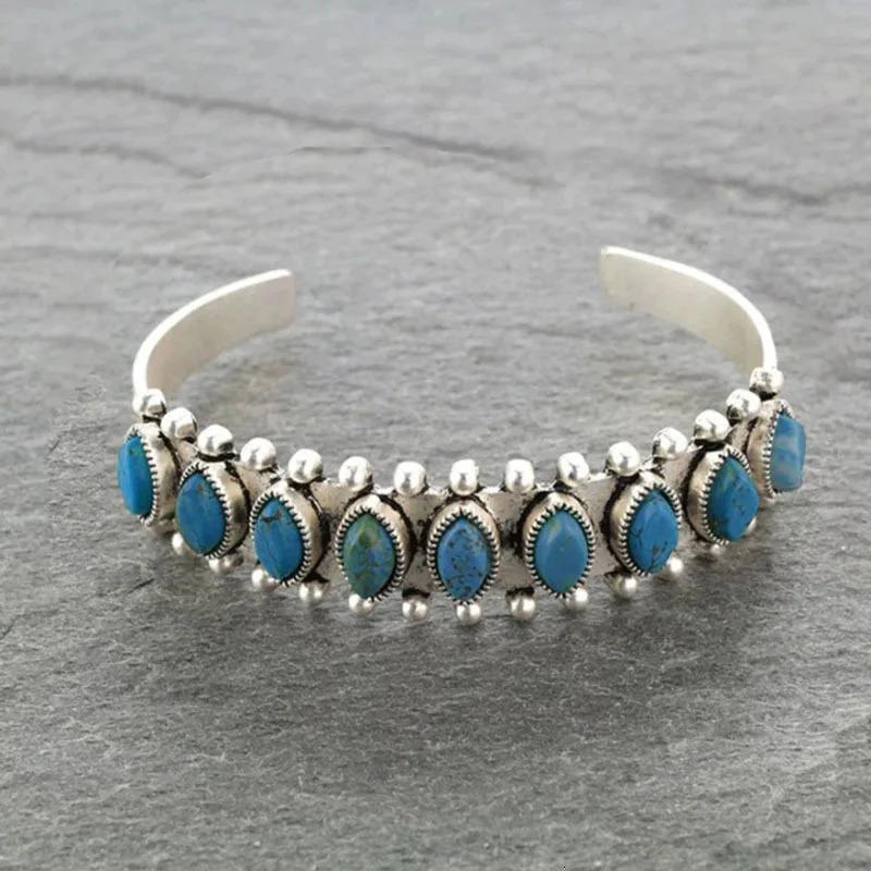 Vintage Tibet Turquoise Bracelet for Women Men Bangles Bracelets Bohemian Ethnic Gypsy Indian Afghan Turkish Jewelry 250901