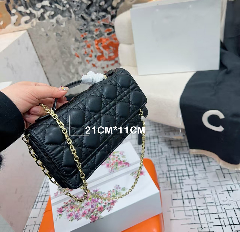 Designer bag miss lady bag woc Fashion Rhombic Chain Bags Women CLASSIC Wallet On Chain genuine leather Crossbody Bags Shoulder Purse