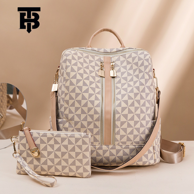 TB BHULAMTE Designer Fashion Printed Backpack Luxury Women's Bag New 2025 Korean Version Large Capacity Retro Anti-theft Backpack Multi-functiona