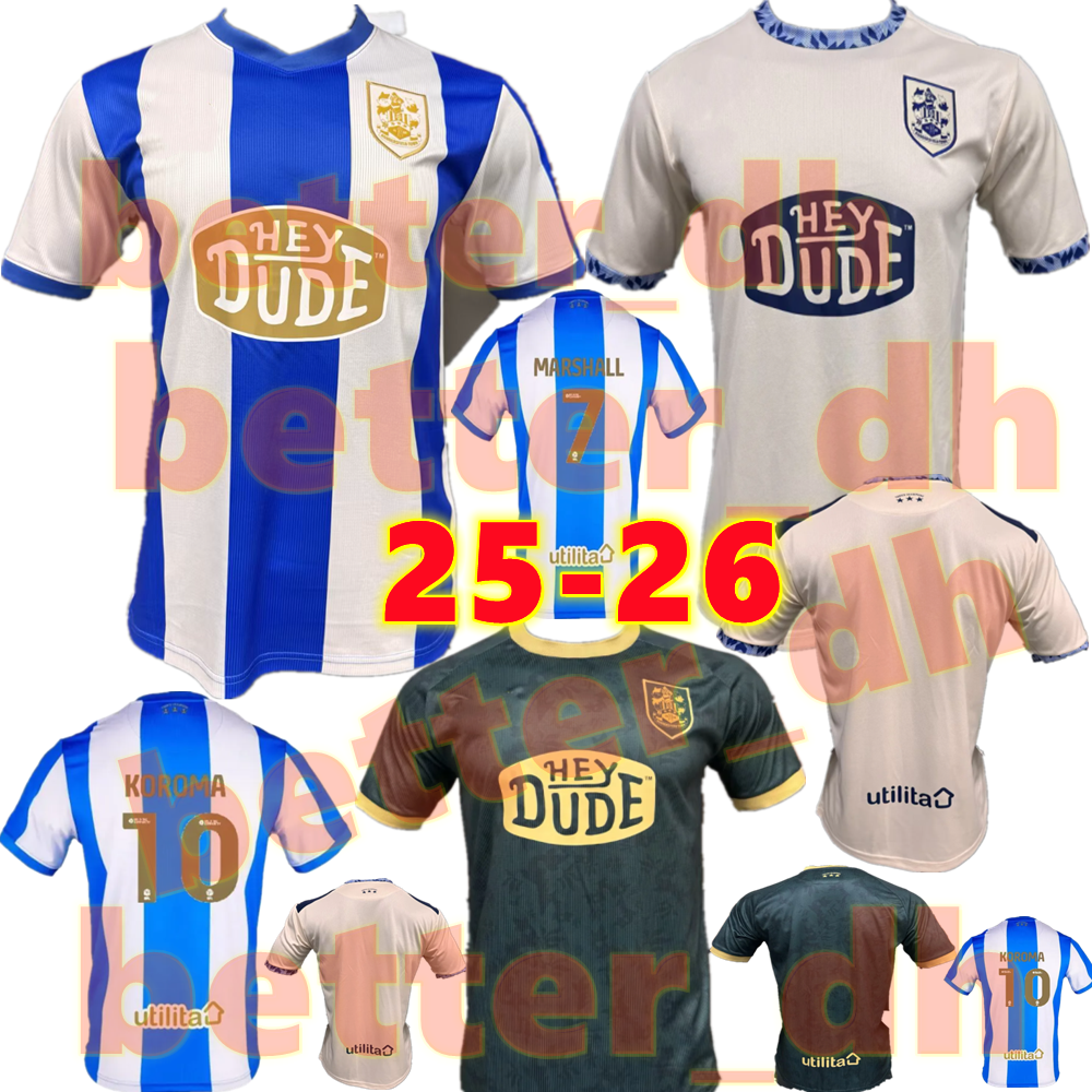 25 26 Huddersfield Town soccer jerseys home away 2025 2026 Huddersfield RUDONI THOMAS WILES KOROMA BURGZORG football shirts kit