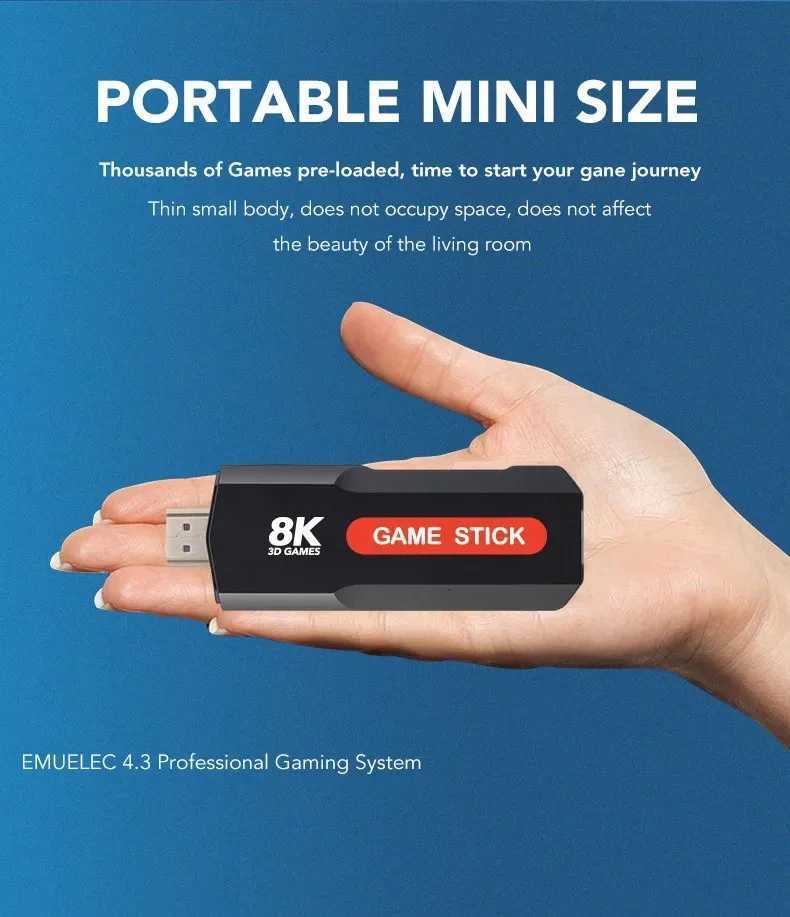64GB TV Stick X2 Game TV Box with 10000 HD 8K games 5G WiFi highdefinition retro video game console wireless simulator PK Q9 Stick D250901
