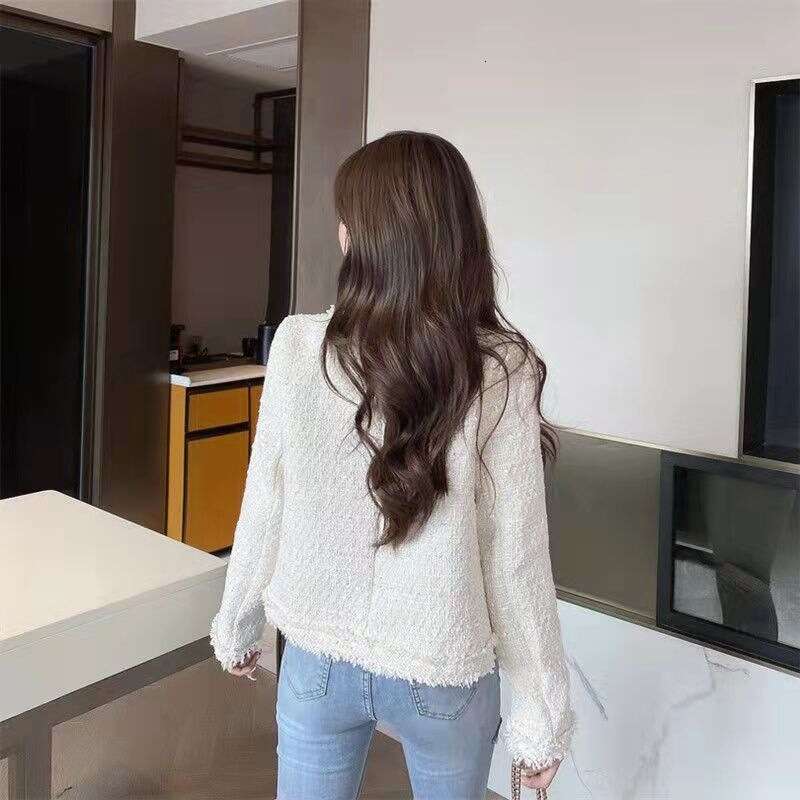 Elegant Socialite Little Chanel Style Tweed Short 2024 Women's Autumn Winter Korean Version Casual Versatile Jacket Top Trendy